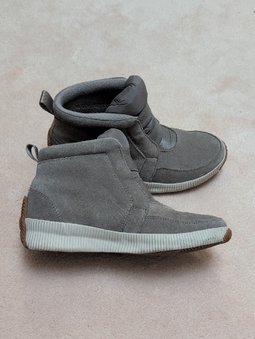 Sorel Grey Suede High-Top Casual Sneakers